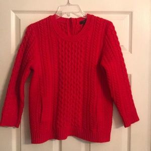 J. Crew 100% wool Red Cable Knit Sweater